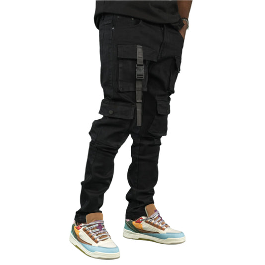 Men’s Skinny Multi-Pocket Cargo Duffey Denim Jeans ONLY