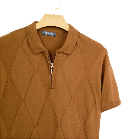 Men Solid Colour Knit Polo Shirts