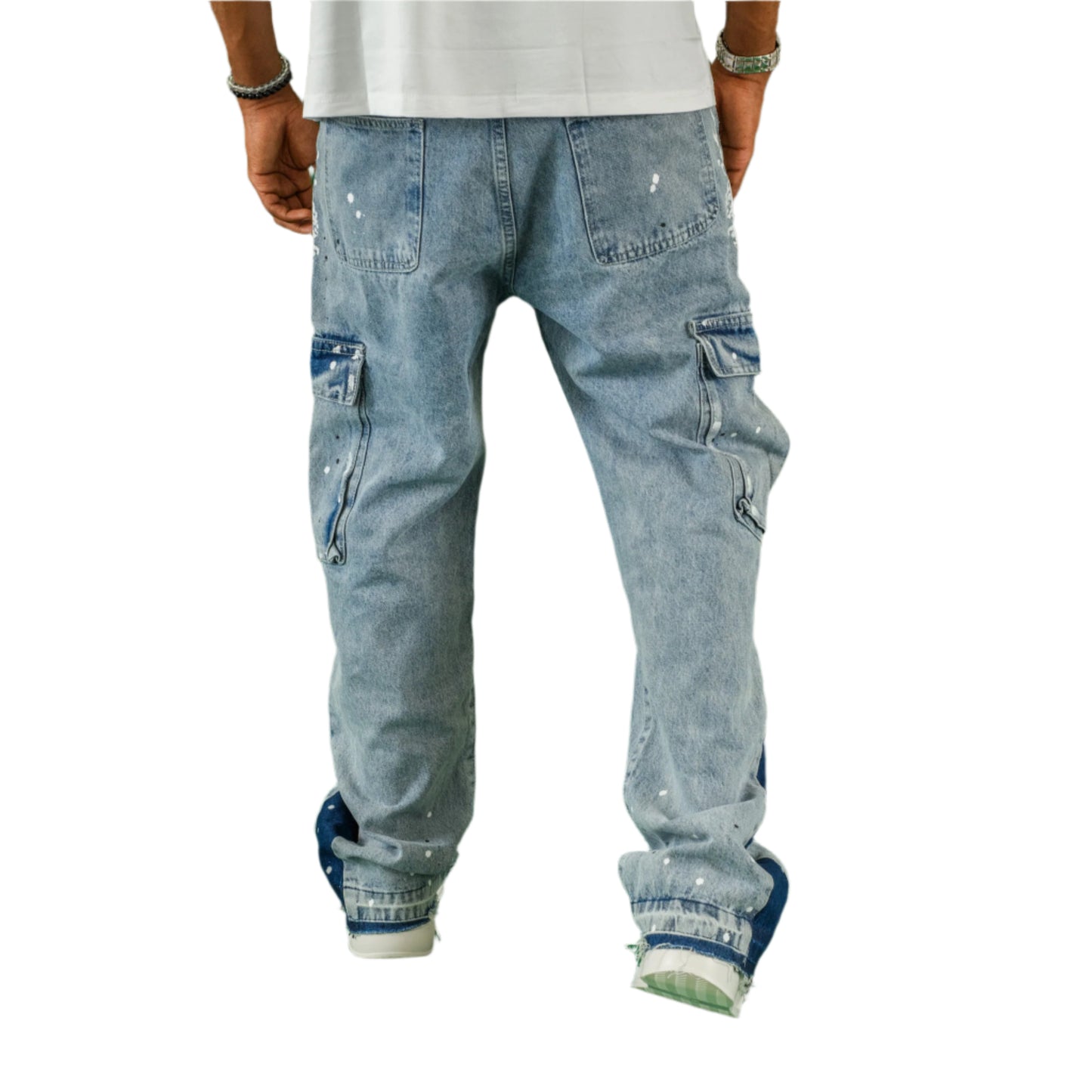 Urban Splatter Slim Flare Cargo Jeans ONLY