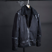 Load image into Gallery viewer, Men Black Teddy-Lined Faux Suede Jacket
