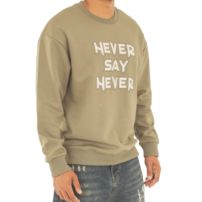 Never Say Never Studded Statement Crewneck