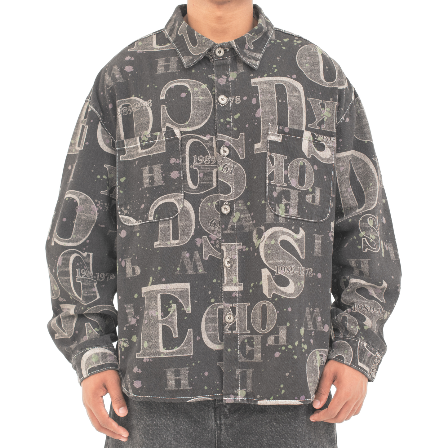 Graffiti Code Denim Shirt Jacket