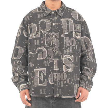 Graffiti Code Denim Shirt Jacket
