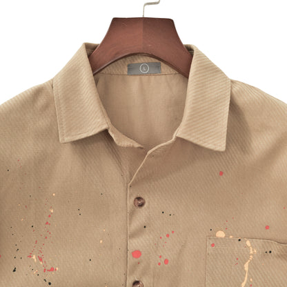 Urban Paint-Splash Short Sleeve Shirt