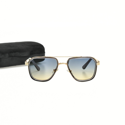 LOWKAL Executive Double-Bar Square Sunglasses