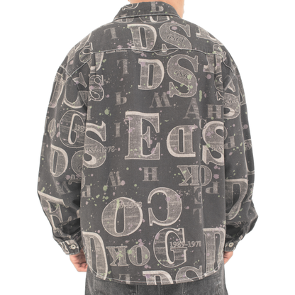 Graffiti Code Denim Shirt Jacket