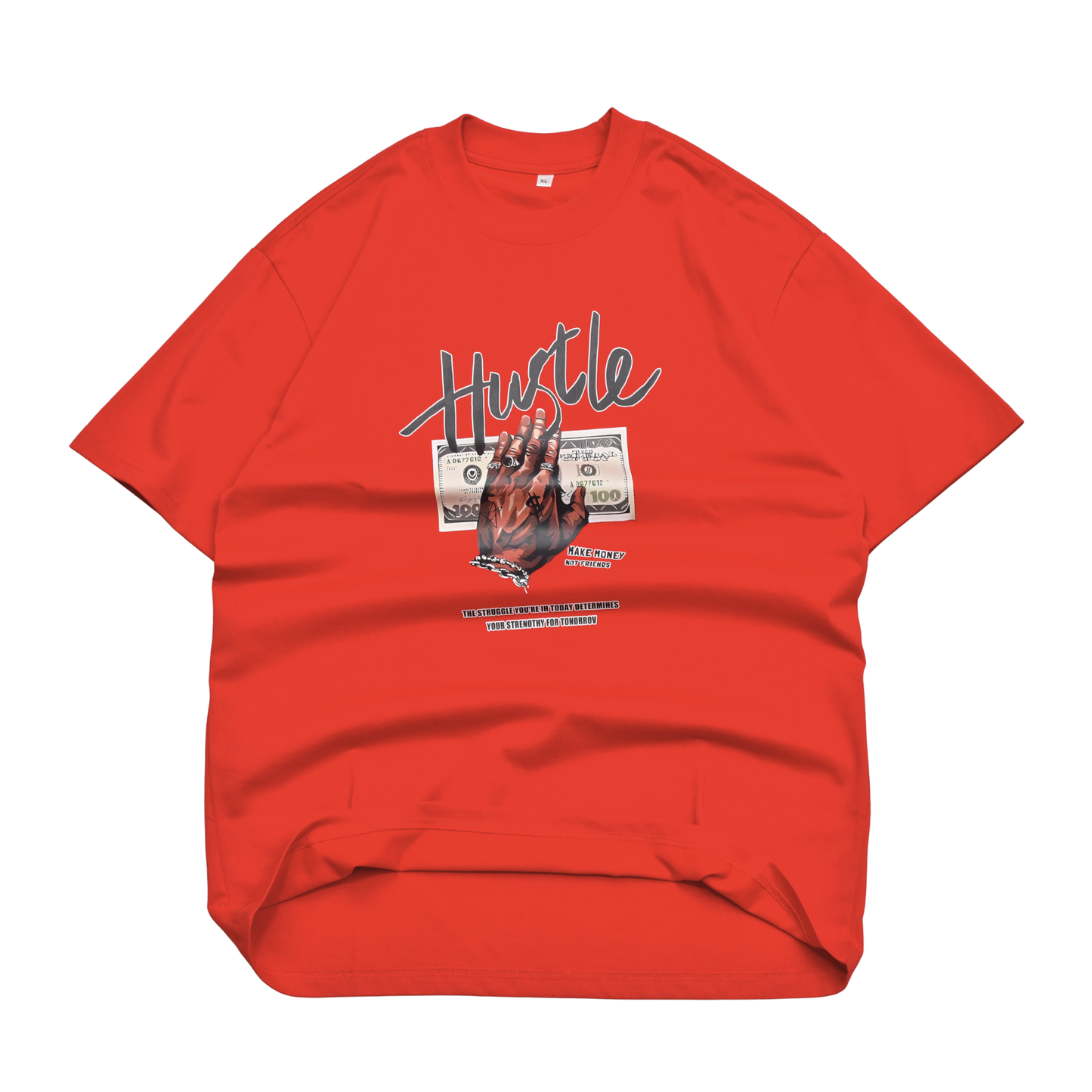 LOWKAL Hustle Graphic Oversized T-Shirt
