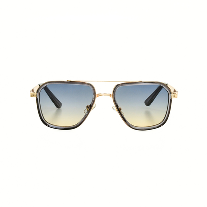 LOWKAL Executive Double-Bar Square Sunglasses