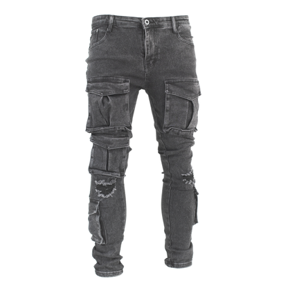Shadow Distressed Utility Cargo Denim