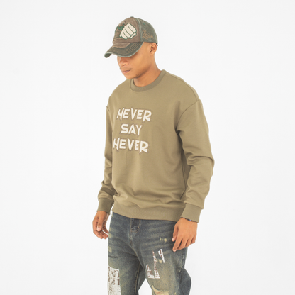 Never Say Never Studded Statement Crewneck