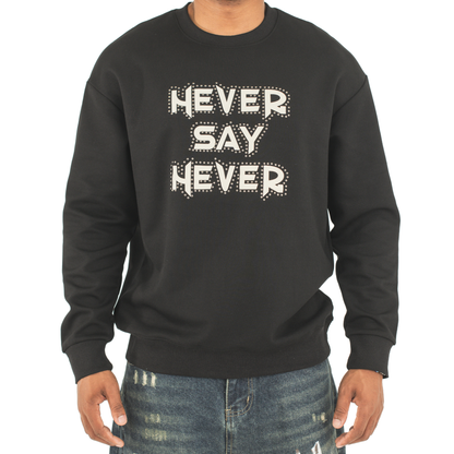 Never Say Never Studded Statement Crewneck