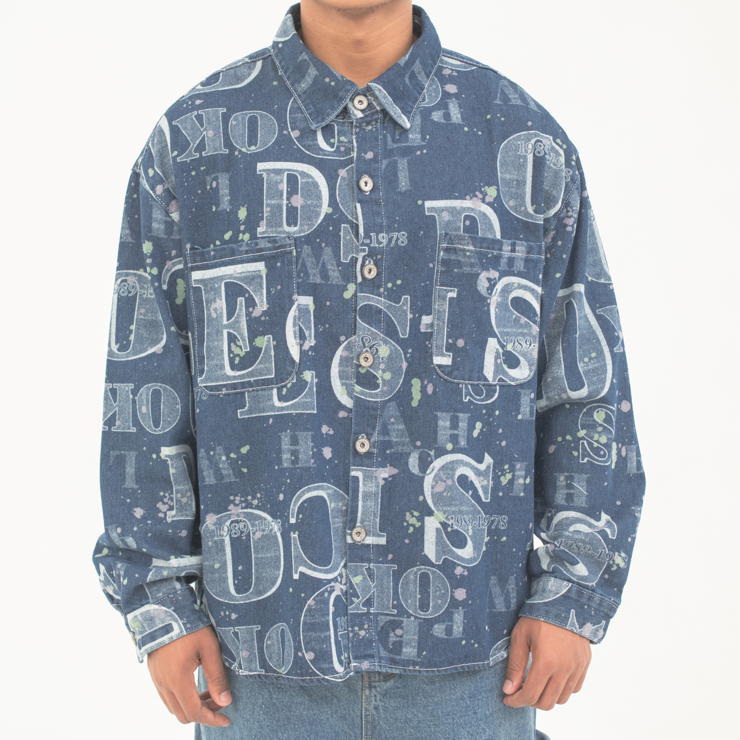 Graffiti Code Denim Shirt Jacket