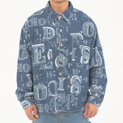 Graffiti Code Denim Shirt Jacket