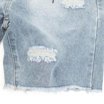 Urban Script Graffiti Denim Shorts