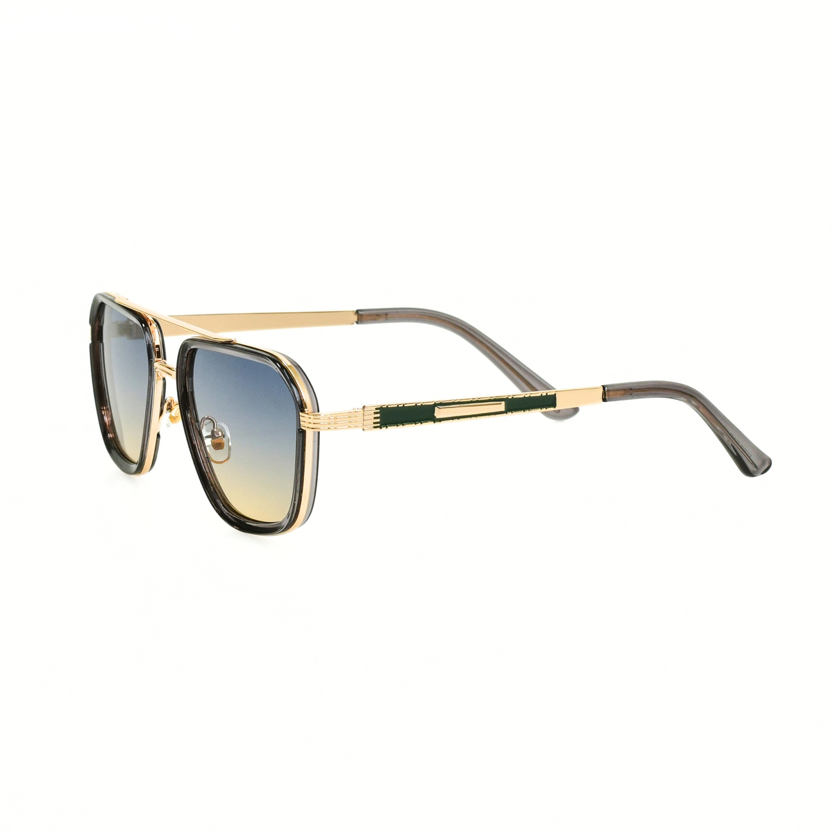 LOWKAL Executive Double-Bar Square Sunglasses