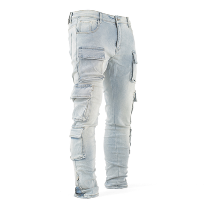 Tactical Multi-Pocket Cargo Denim Jeans