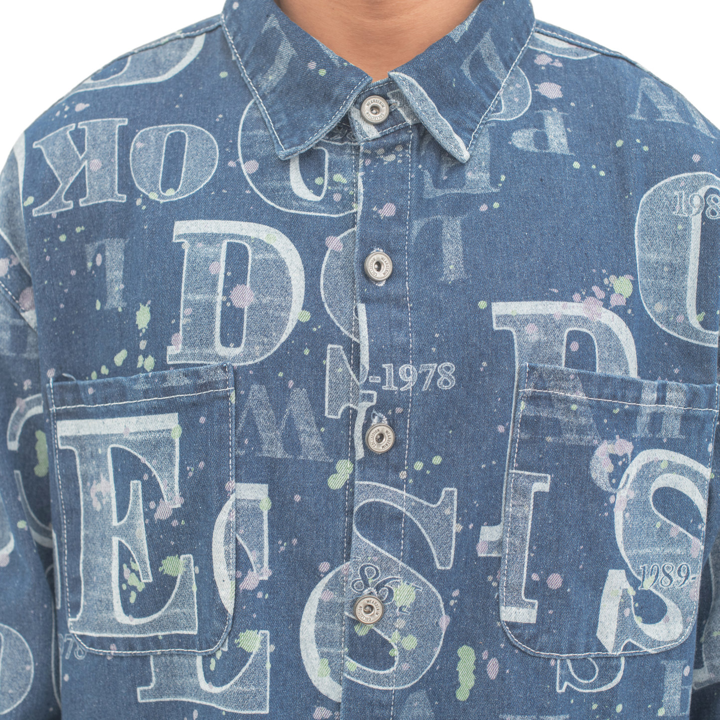 Graffiti Code Denim Shirt Jacket