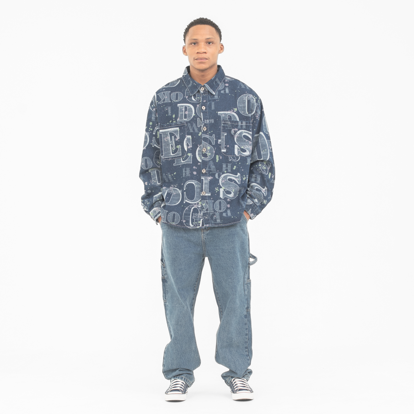 Graffiti Code Denim Shirt Jacket