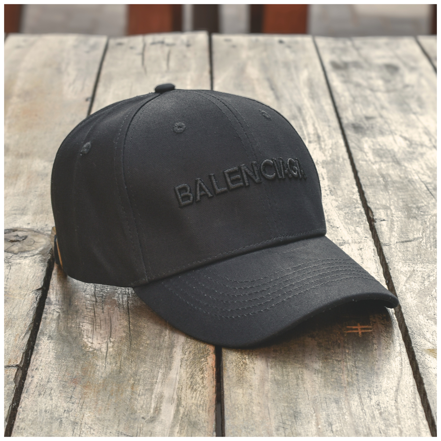 Midnight Luxe Embroidered Cap – Black