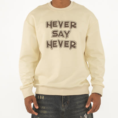 Never Say Never Studded Statement Crewneck