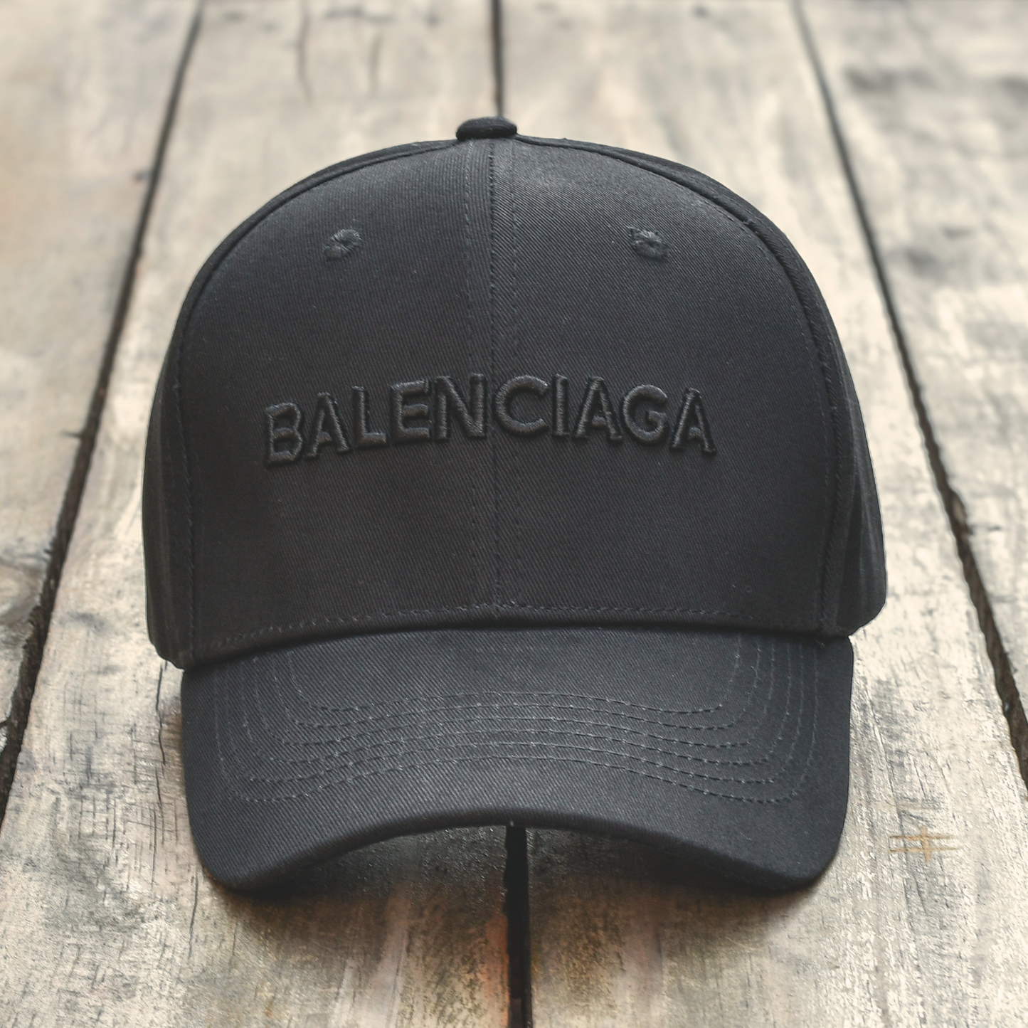 Midnight Luxe Embroidered Cap – Black