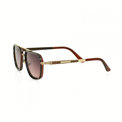 LOWKAL Executive Double-Bar Square Sunglasses