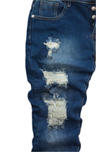 Load image into Gallery viewer, Men Dark Wash Ripped Skinny Denim 3109
