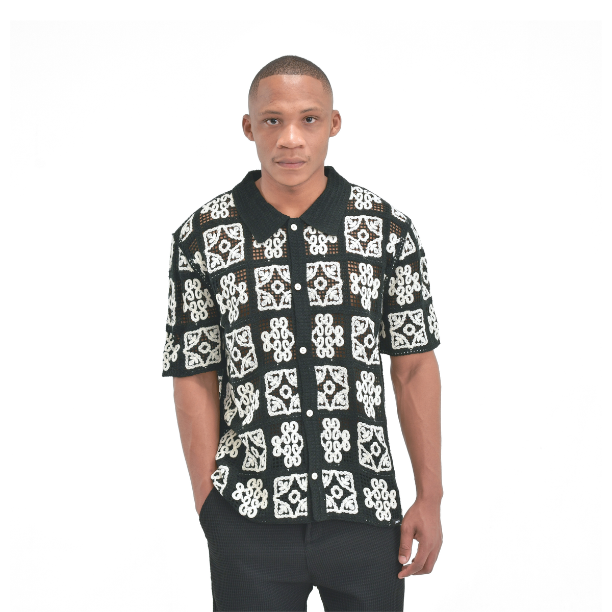 LOWKAL Heritage Tile Crochet Shirt
