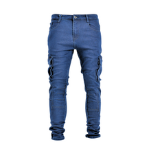 Load image into Gallery viewer, Men’s Deep Indigo Utility Slim Fit Cargo Jeans
