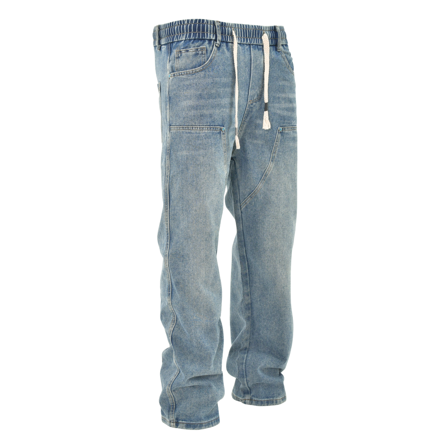 Vintage Wash Utility Drawstring Denim F8689
