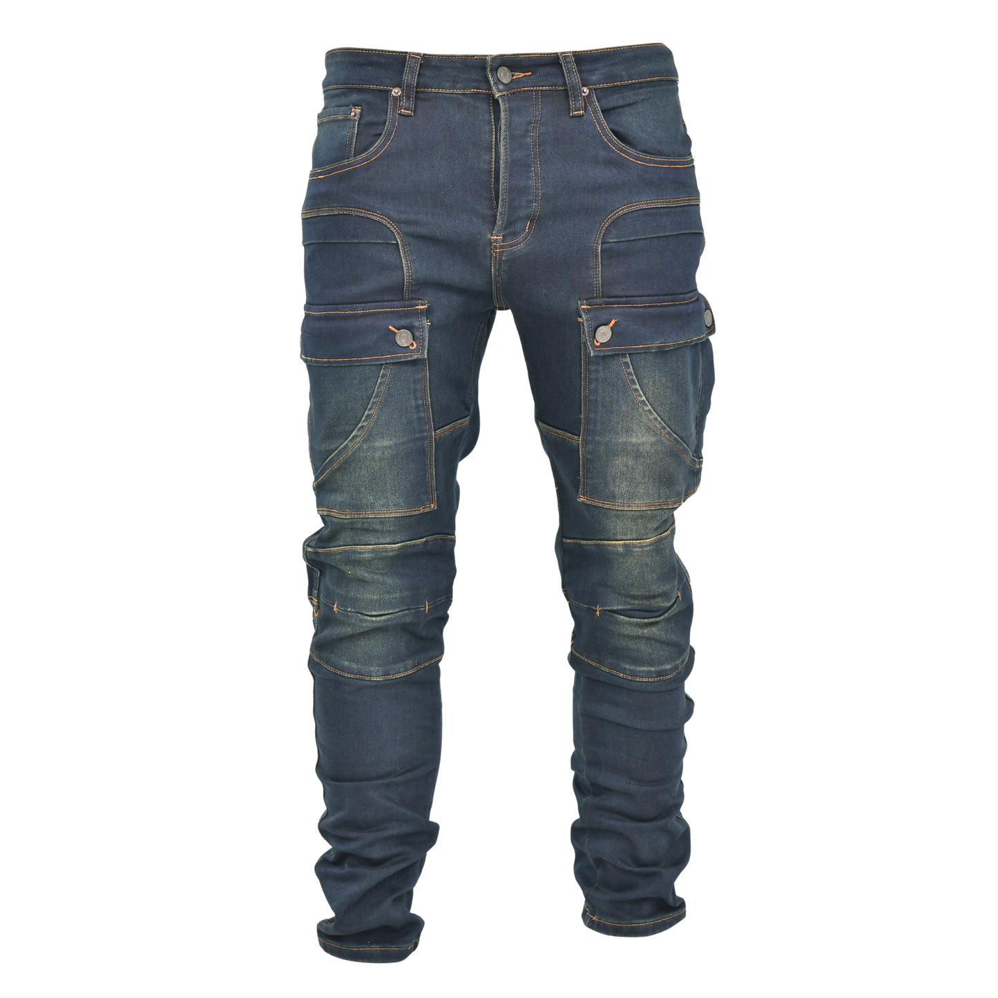 Utility Panel Cargo Denim Jeans – Dark Indigo