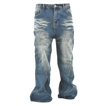 LOWKAL Arc Panel Washed Baggy Denim