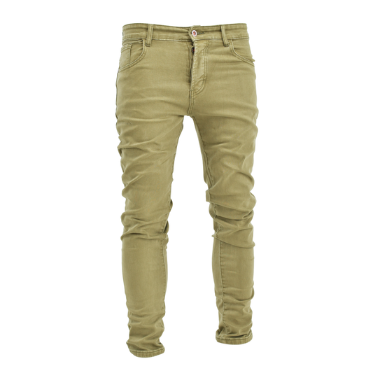 LOWKAL Desert Stack Slim Jeans – Olive Green