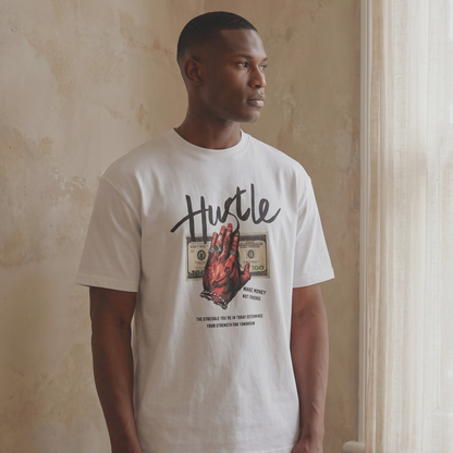 LOWKAL Hustle Graphic Oversized T-Shirt