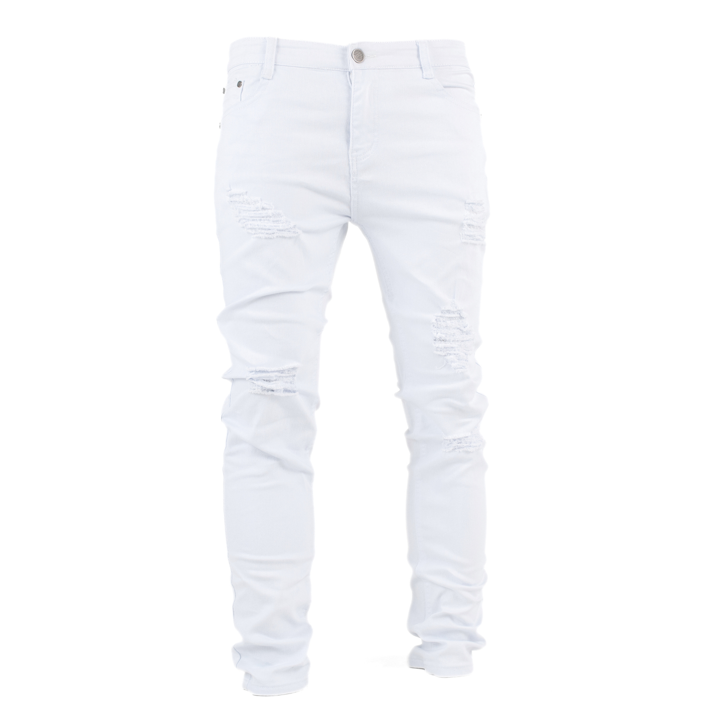 Pure Ice White Distressed Skinny Jeans