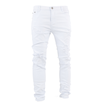 Pure Ice White Distressed Skinny Jeans
