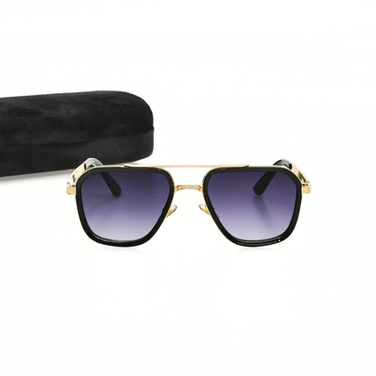 LOWKAL Executive Double-Bar Square Sunglasses