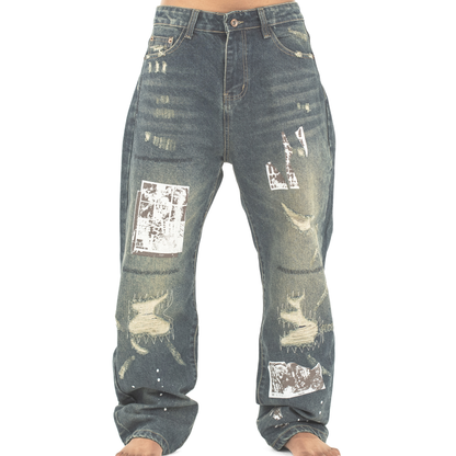 Urban Relic Distressed Baggy Denim