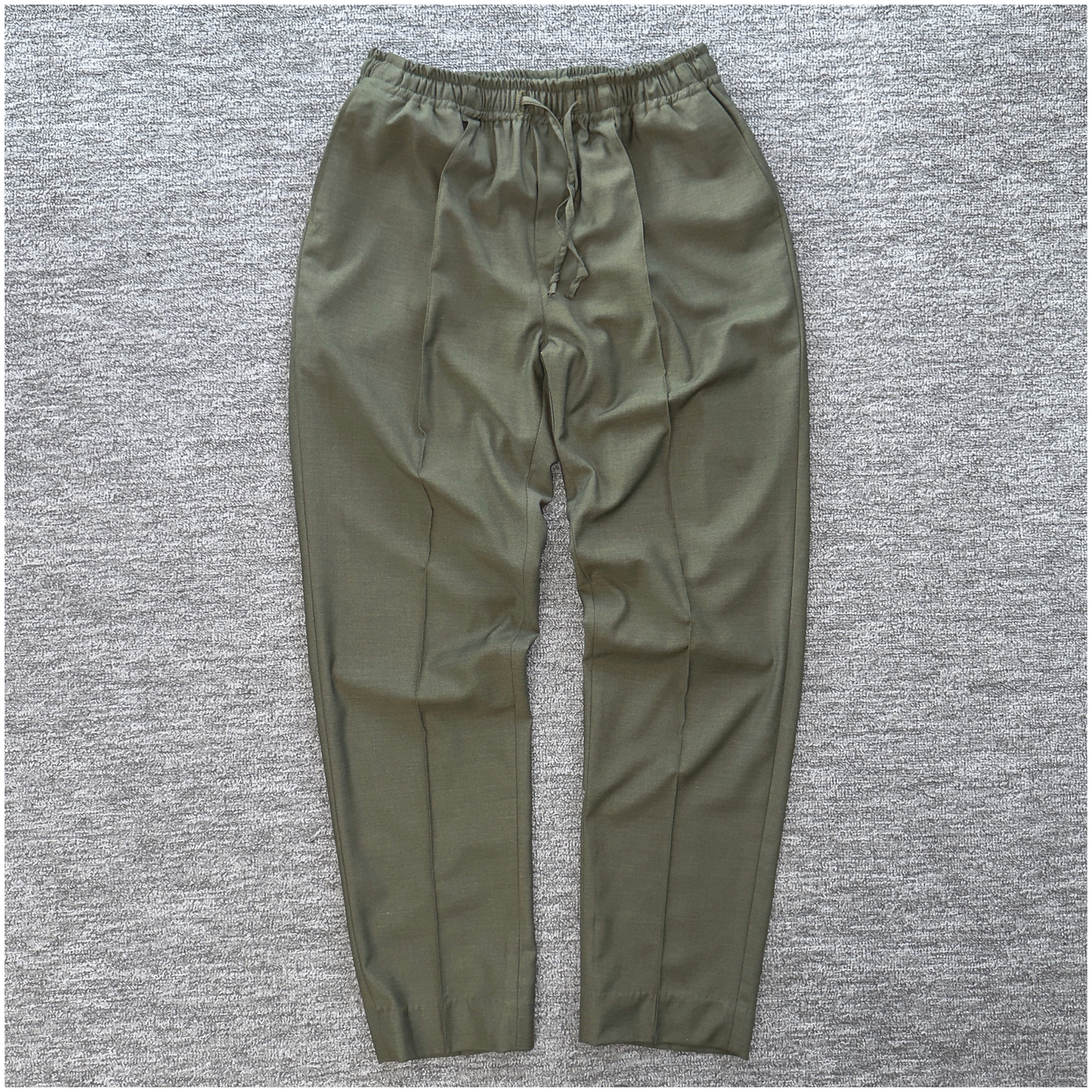 LOWKAL Tailored Utility Drawstring Trousers – Vintage Olive