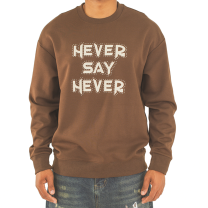 Never Say Never Studded Statement Crewneck