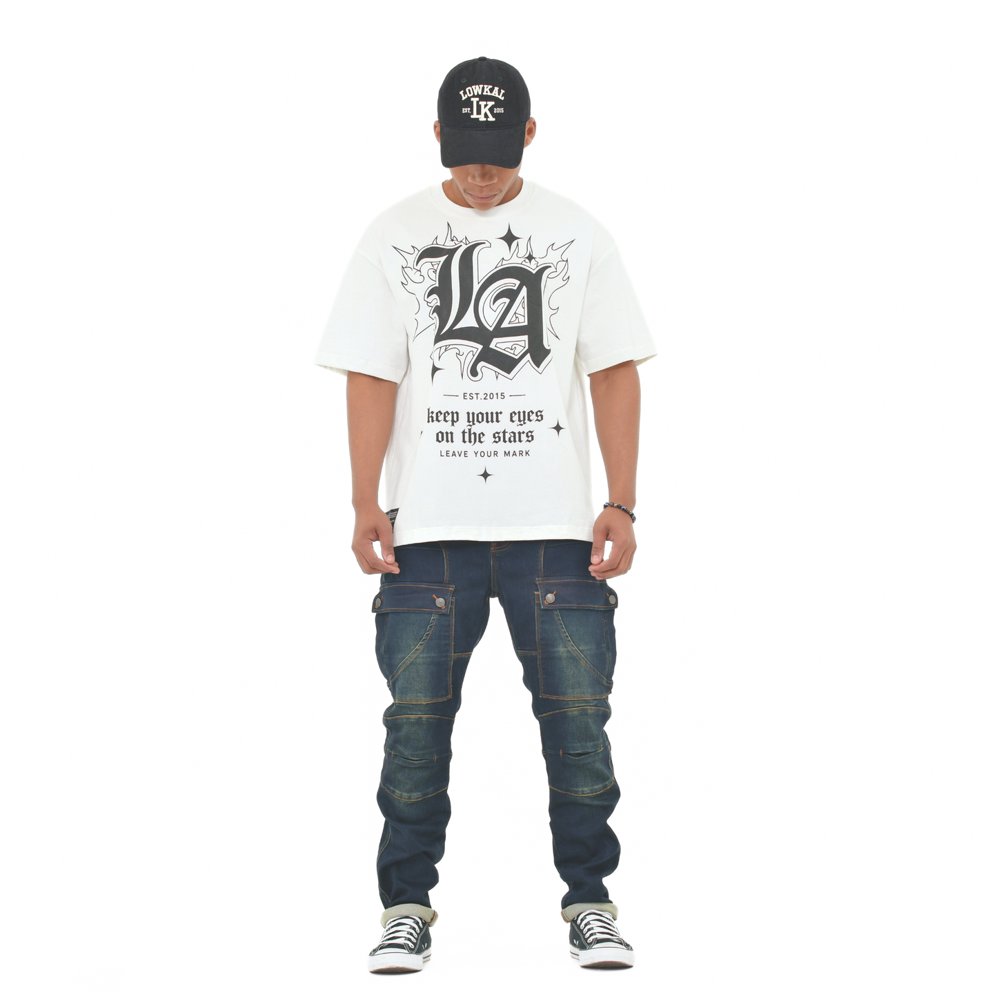 Utility Panel Cargo Denim Jeans – Dark Indigo