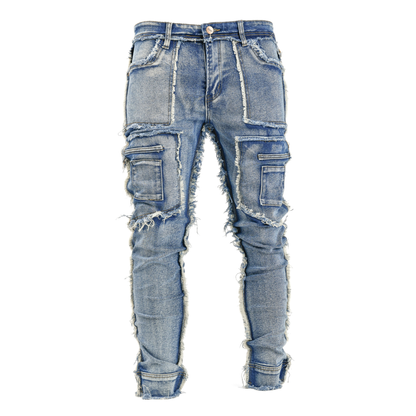 Frayed Frontier Cargo Denim