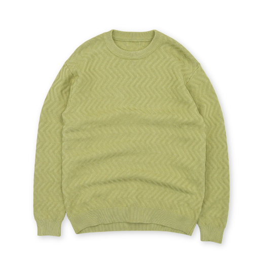 Zigzag Textured Knit Sweater
