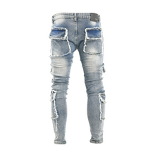 Load image into Gallery viewer, Torn Tactics Multi-Patch Distressed Jean
