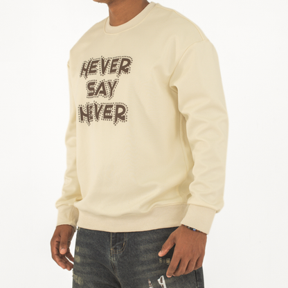 Never Say Never Studded Statement Crewneck