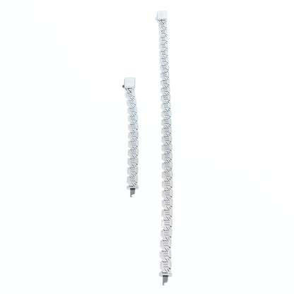 Iced Infinity Link Necklace & Bracelet Set