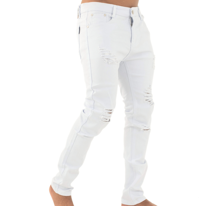 Pure Ice White Distressed Skinny Jeans