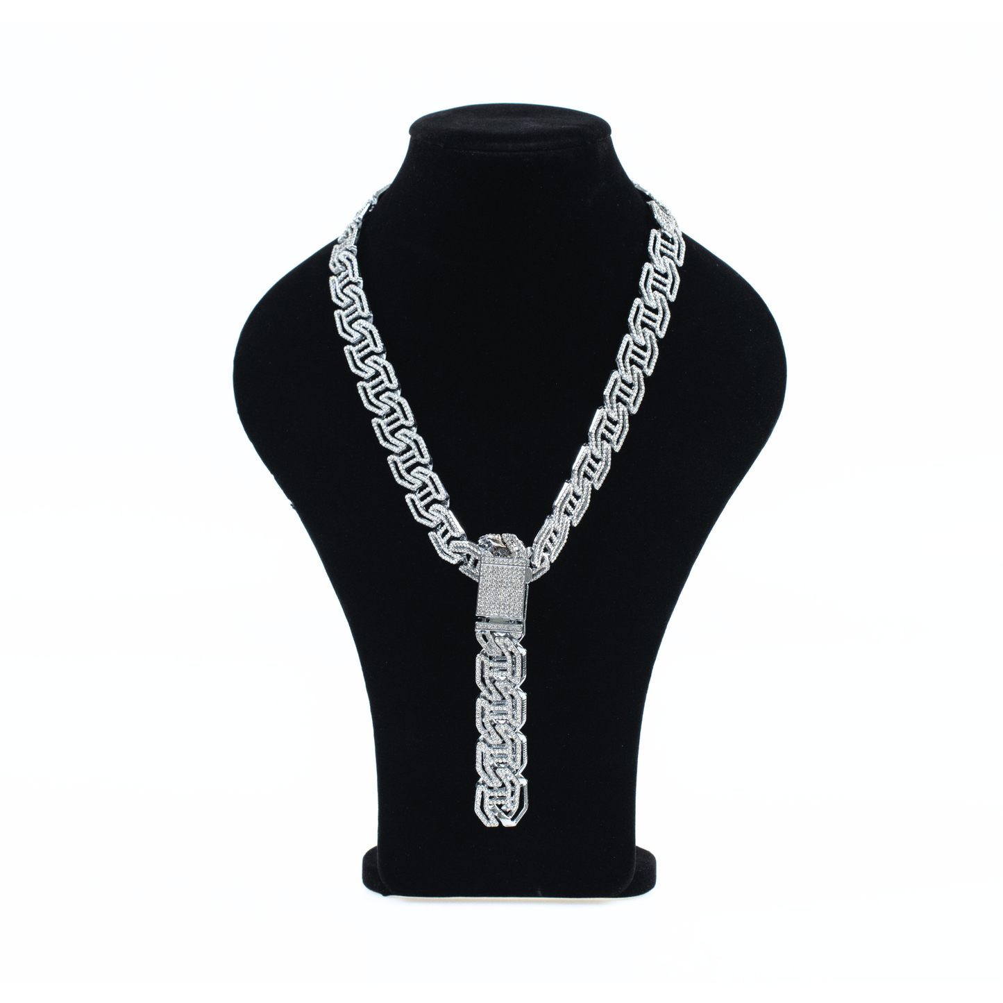 Iced Infinity Link Necklace & Bracelet Set