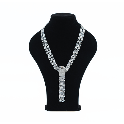 Iced Infinity Link Necklace & Bracelet Set