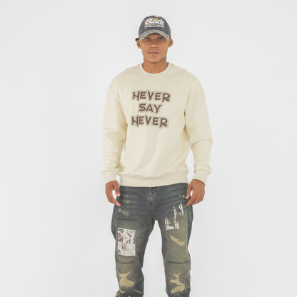 Never Say Never Studded Statement Crewneck